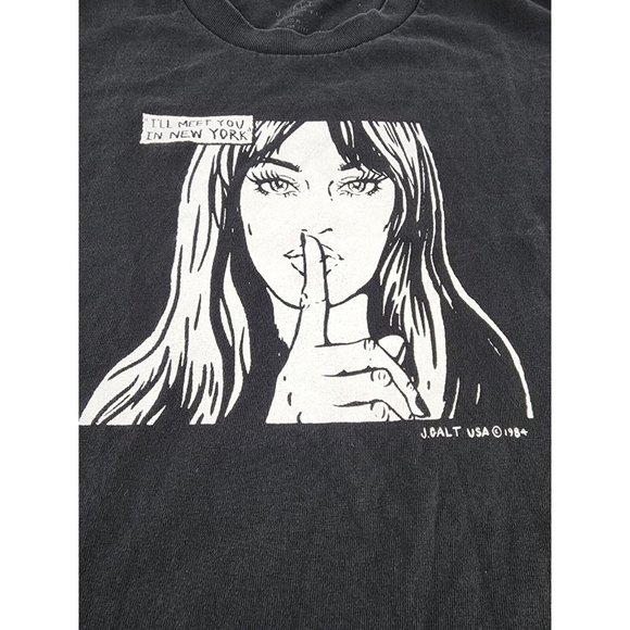 Vintage Other - Vintage J Galt I'll Meet You In New York Unisex sz Small Black Graphic Tshirt